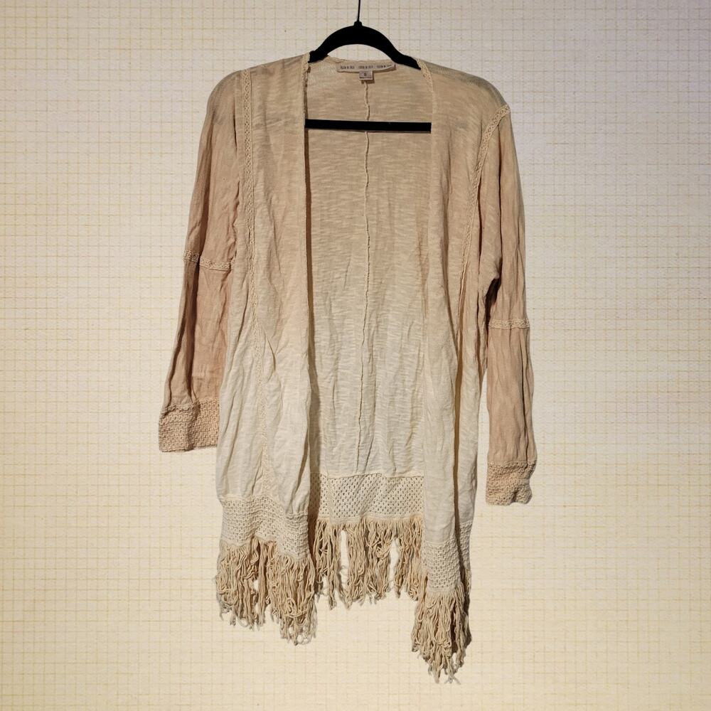 Boho Ombre Cotton Fringed Cardigan Fashion on Earth Small Oversized Fit Cotton